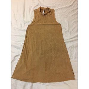 Suede high neck tank dress.